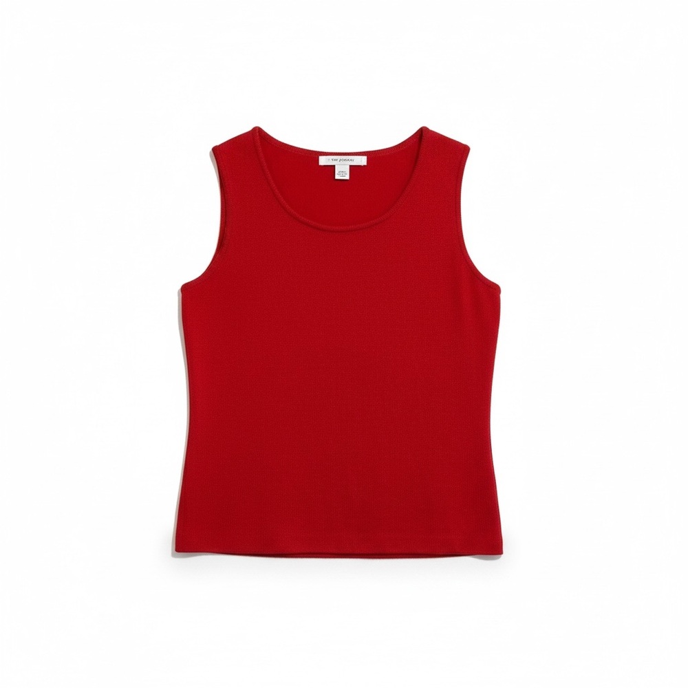St. John Red Sleeveless Knit Sweater Women’s‎ Small Vintage